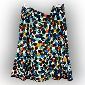 Fun Summer Cotton Skirt with Buttons and Side Zipper